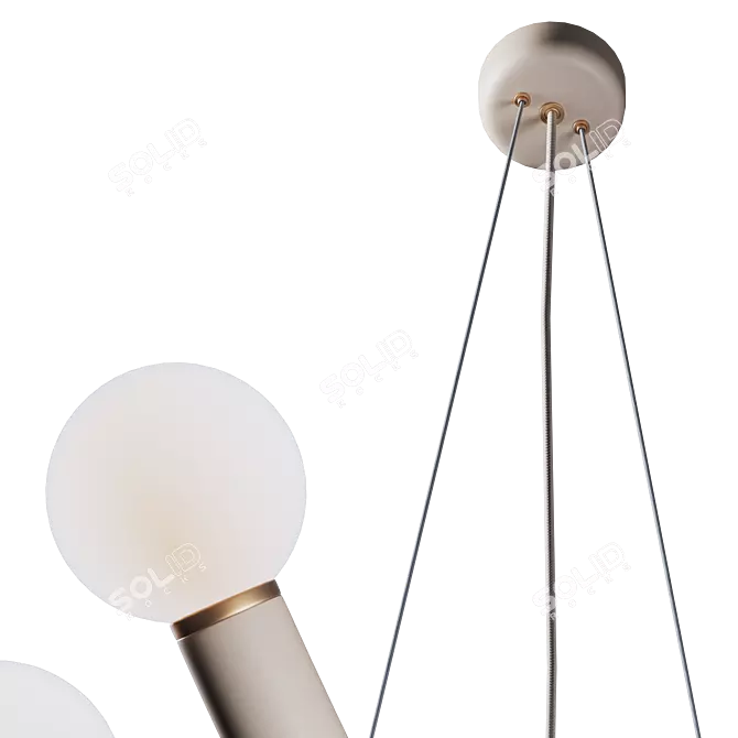 Burgundy & Ivory Pendant Light 3D model image 3