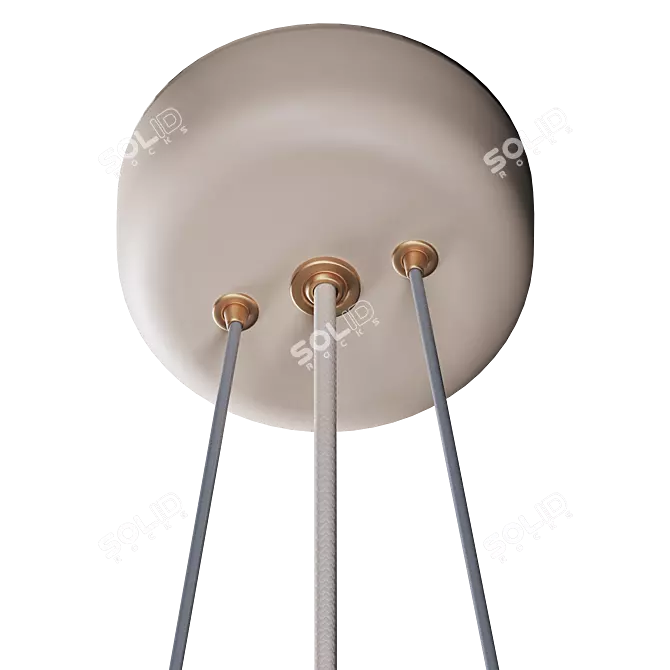 Burgundy & Ivory Pendant Light 3D model image 8