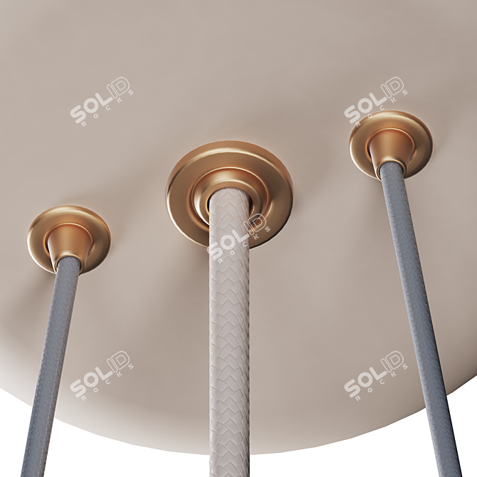 Burgundy & Ivory Pendant Light 3D model image 9