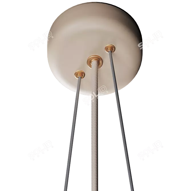 Burgundy & Ivory Pendant Light 3D model image 10