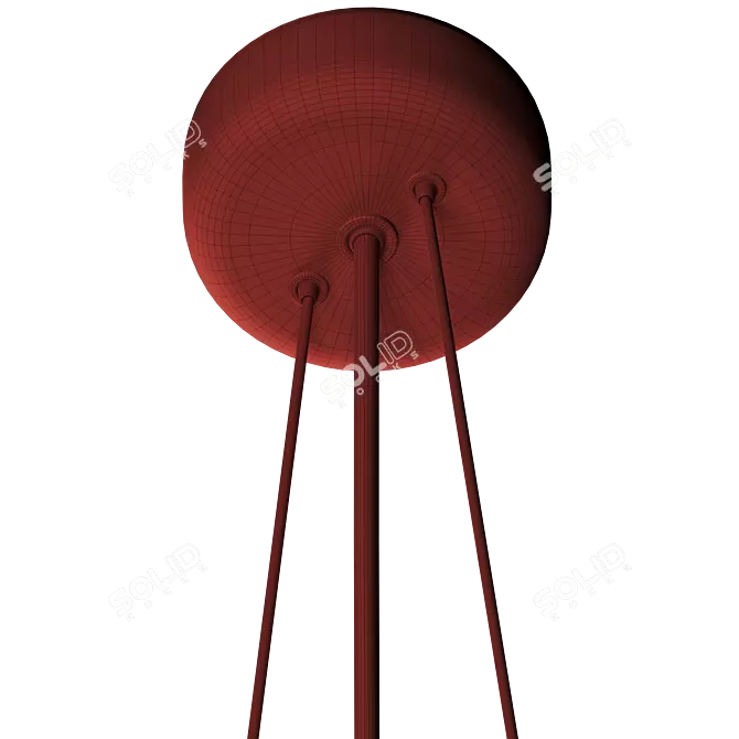 Burgundy & Ivory Pendant Light 3D model image 11