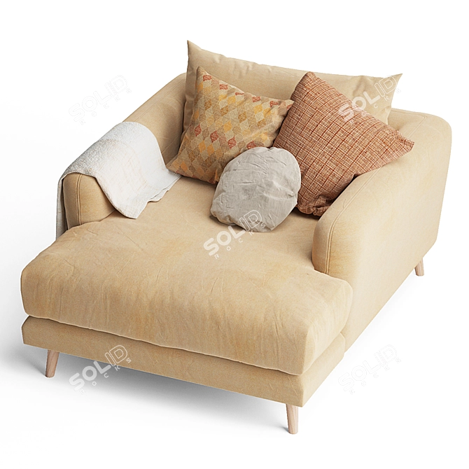 Posh Loaf Love Seat Chaise 3D model image 4