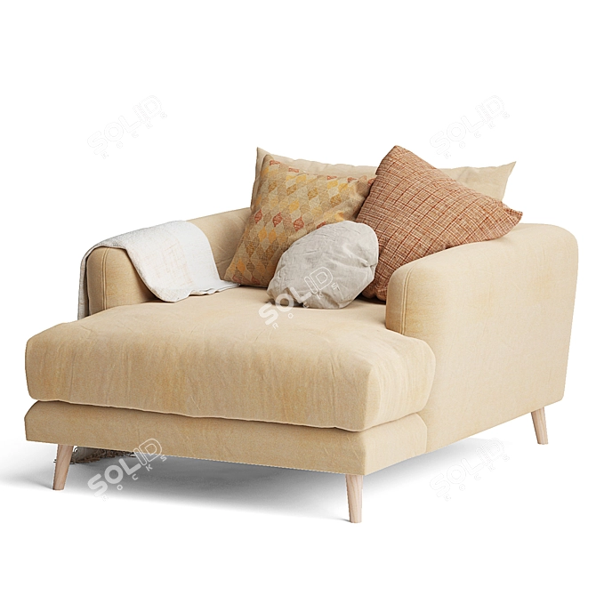 Posh Loaf Love Seat Chaise 3D model image 6