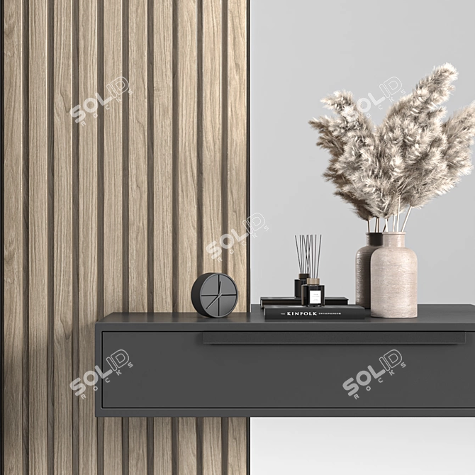 Modern Black Hallway Set 3D 3D model image 4