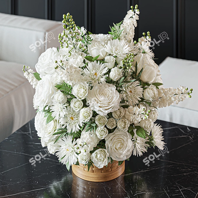 Elegant Wedding Floral Decor Set 3D model image 2