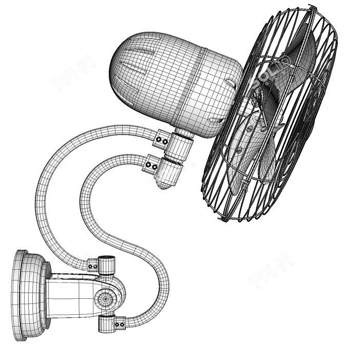 Elegant Melody Wall Fan 3D model image 8