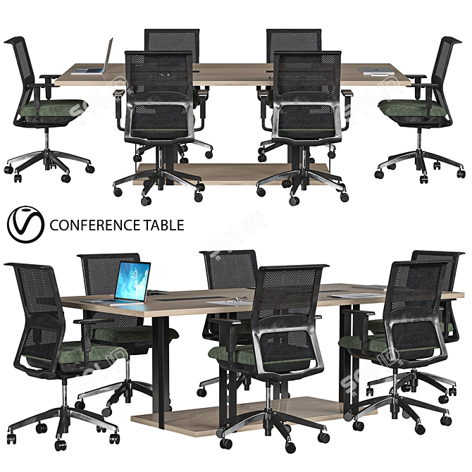 Modern Office Conference Table 2015 3D model image 1