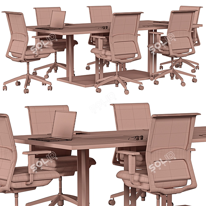 Modern Office Conference Table 2015 3D model image 7