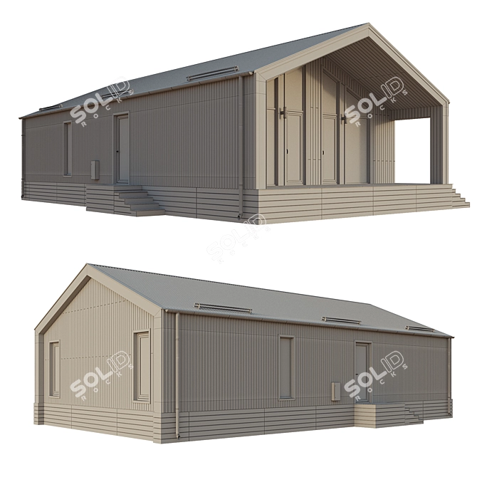 Forest Cabin Barnhaus 01 3D model image 3