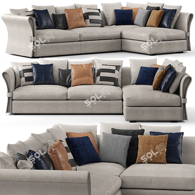 Modern Onda Sectional Sofa Set 3D model image 1