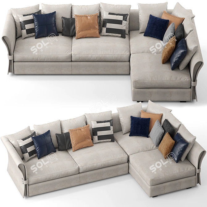 Modern Onda Sectional Sofa Set 3D model image 2