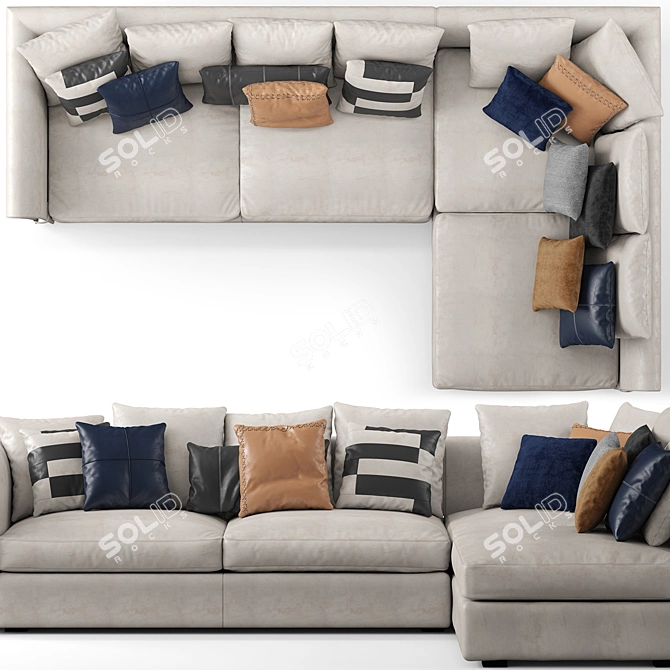 Modern Onda Sectional Sofa Set 3D model image 4