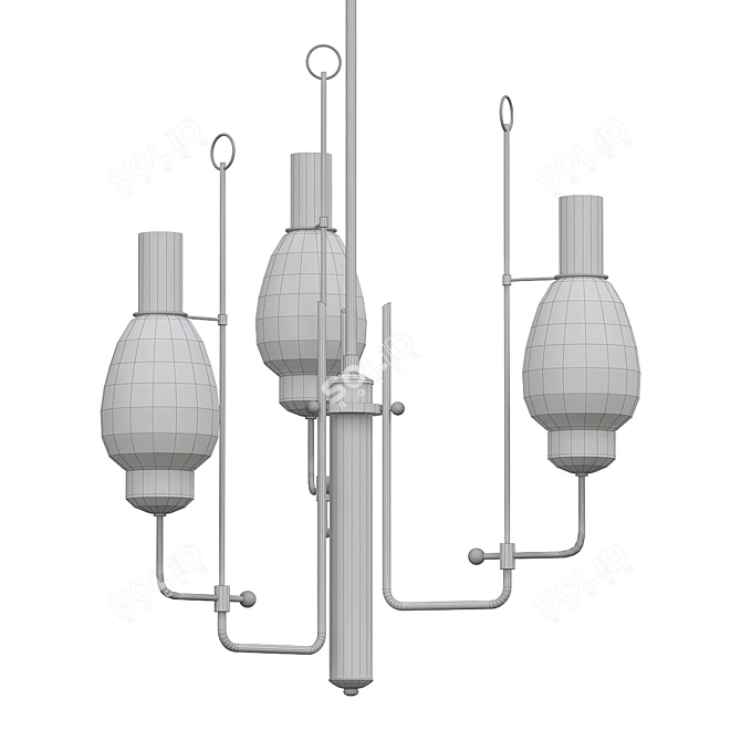 Italian Stilnovo Antique Chandelier 3D model image 2