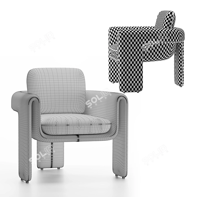 Artisan Henna Accent Chair 3D model image 1