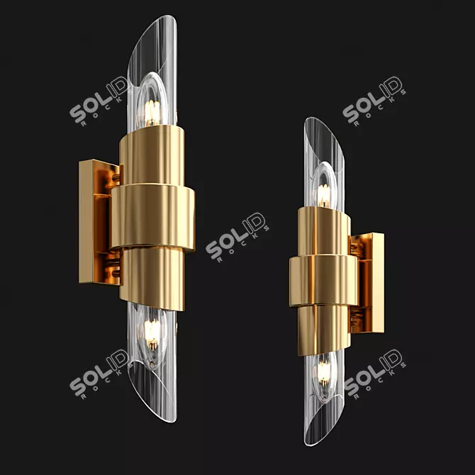 Elegant Crystal Lux Wall Sconce 3D model image 2