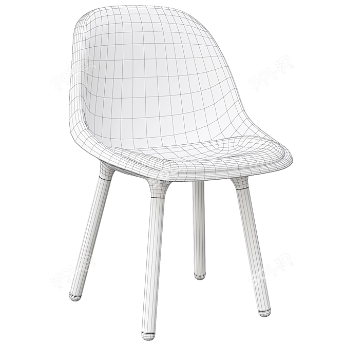 Baltsar Chair in Black-Blue/Brown 3D model image 4