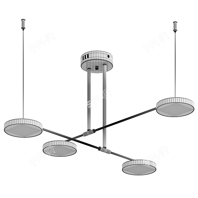 Modern Crystal Chandelier 980mm Diameter 3D model image 5