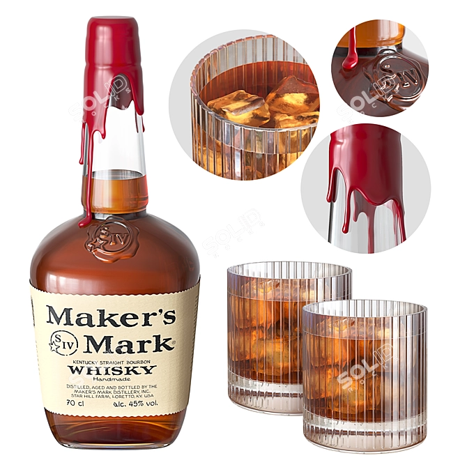 Crafted Makers Mark Whiskey Set 3D model image 1