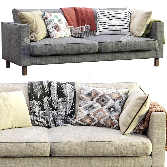 Modern Karlstad Sofa by Ikea 3D model image 1