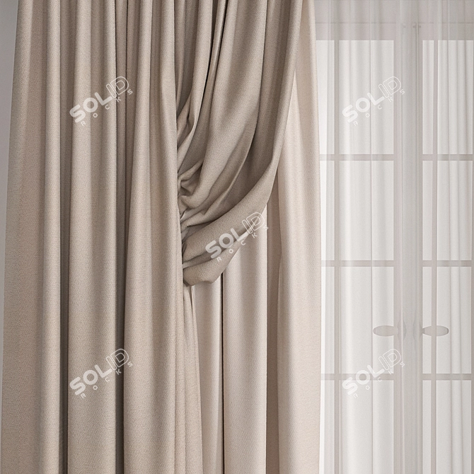 Luxury Curtain Model for 3D 3D model image 2