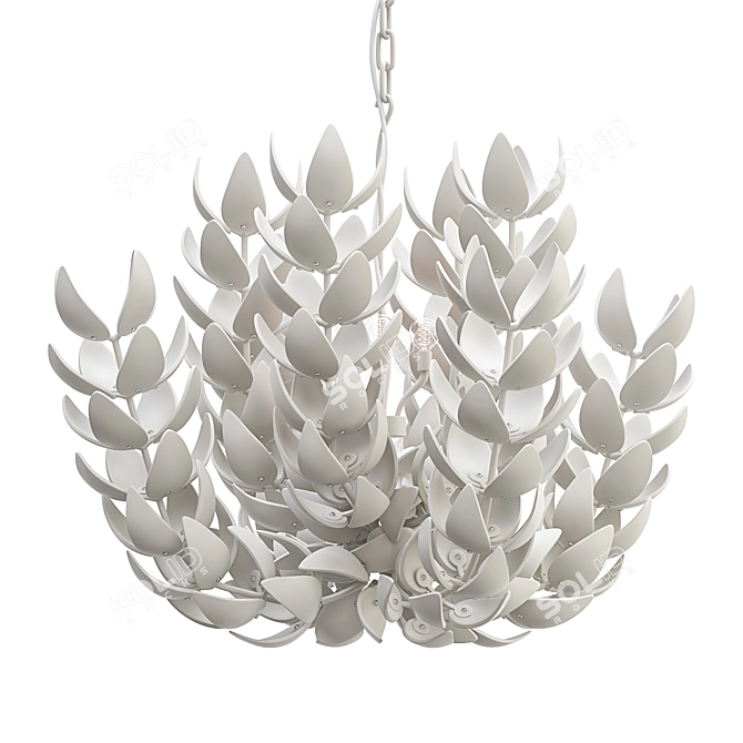 Petal Coco Wood Pendant Light 3D model image 1