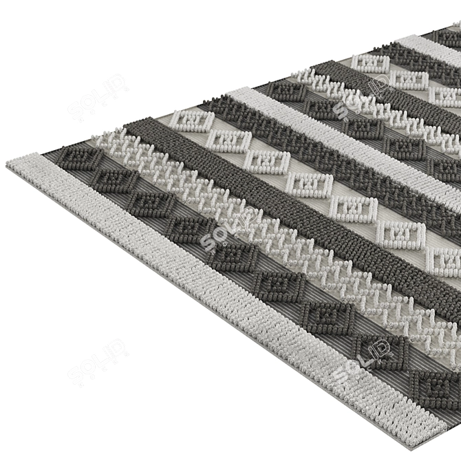 Tassel Diamond Hand Woven Rug 3D model image 4