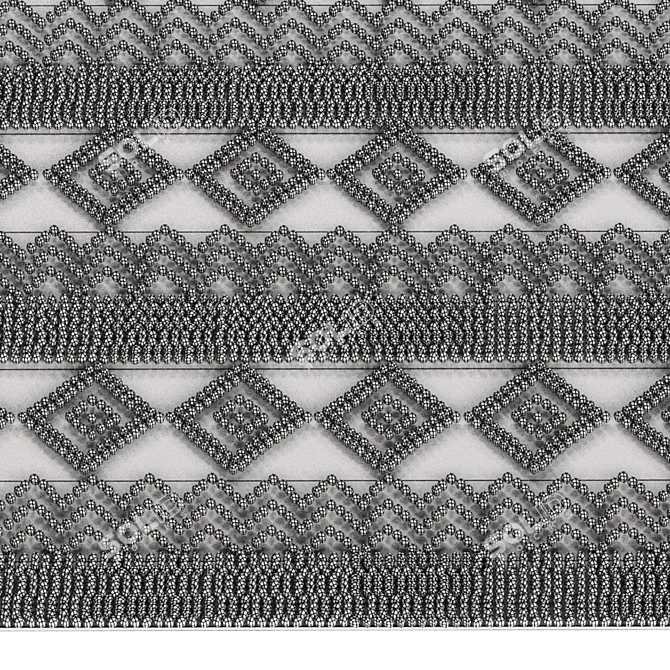 Tassel Diamond Hand Woven Rug 3D model image 5