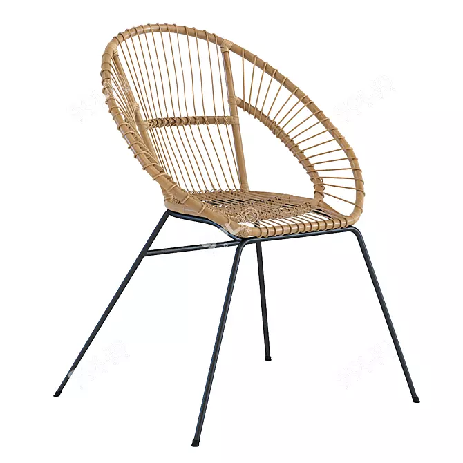 Rattan Chair Maisons Du Monde 3D model image 1
