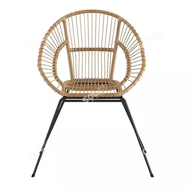 Rattan Chair Maisons Du Monde 3D model image 2