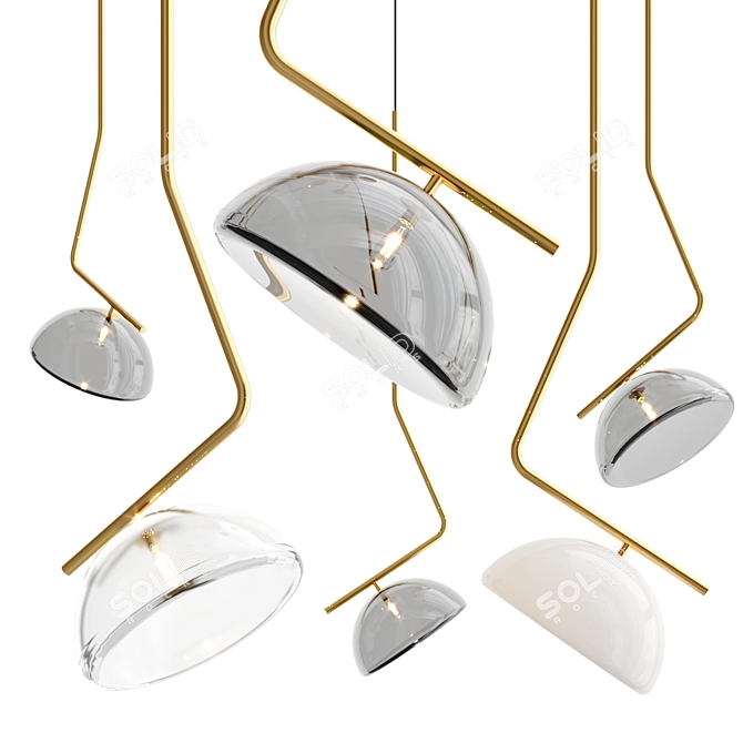 Italian Designer Sunset Pendant Lamp 3D model image 5