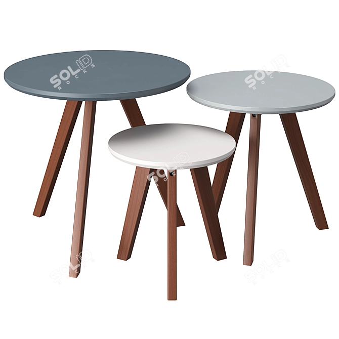 Orion Side Table Set, 3-Piece 3D model image 1