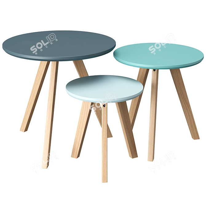 Orion Side Table Set, 3-Piece 3D model image 2