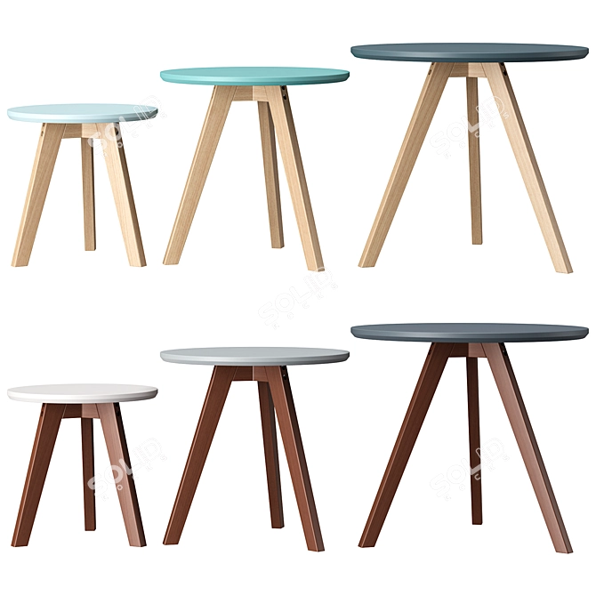 Orion Side Table Set, 3-Piece 3D model image 3