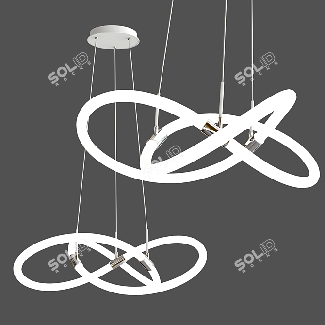 Circular LED Pendant Light Catania 3D model image 2