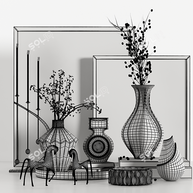 Artistic Decor Set 2015 3D model image 5