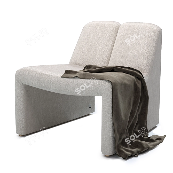Sleek Bouclé Macintosh Chair 3D model image 1