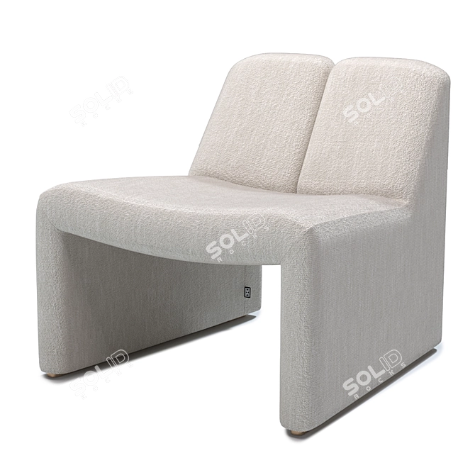 Sleek Bouclé Macintosh Chair 3D model image 2