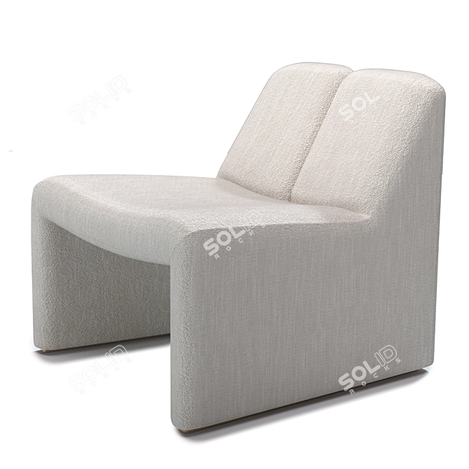 Sleek Bouclé Macintosh Chair 3D model image 3