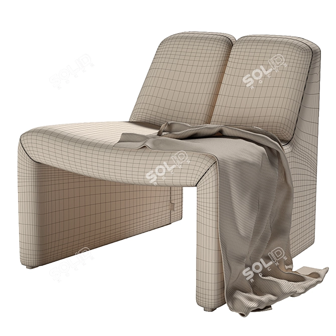 Sleek Bouclé Macintosh Chair 3D model image 5