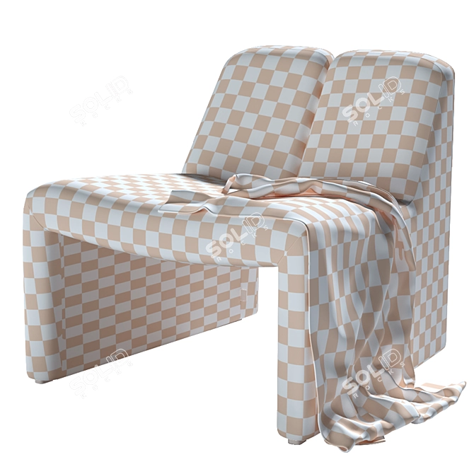 Sleek Bouclé Macintosh Chair 3D model image 6