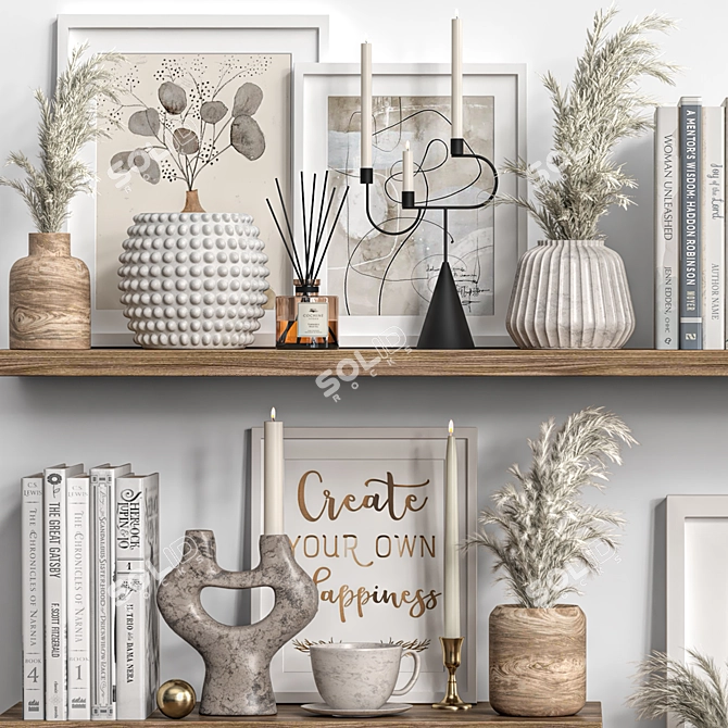 Multi-Format Shelf Decor Set 3D model image 5