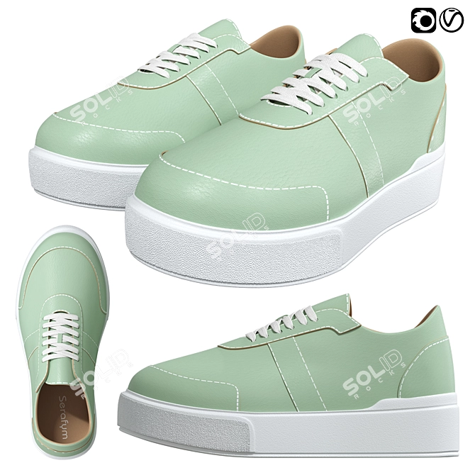 Rispetto 581585 Green Sneakers 3D model image 1