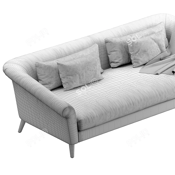 Elegant Parlor Sofa, Non-overlapping Unwrapped 3D model image 3