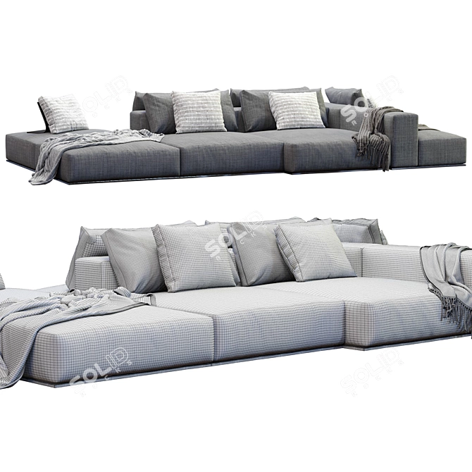 Modern Westside Sofa Design 3D model image 4