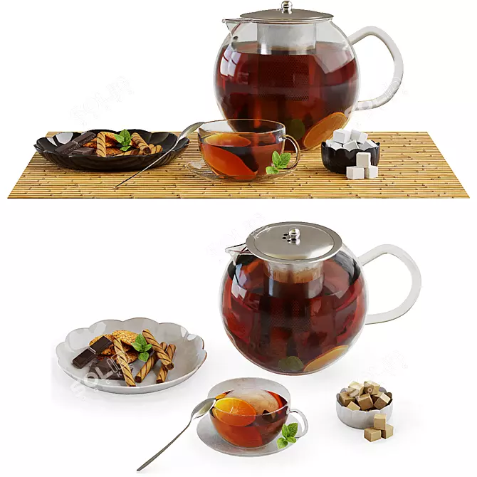 Tea Time Set 3D model image 1