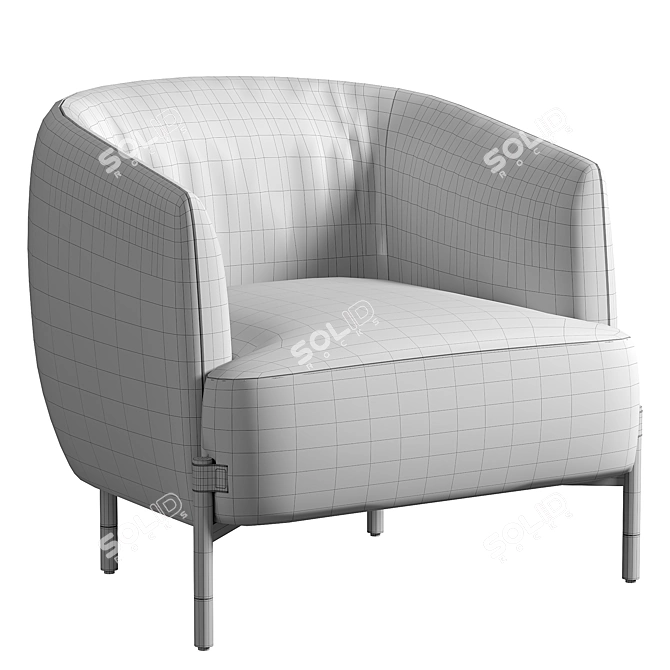 Luxury Chic Armchair Diga Nicoline 3D model image 3