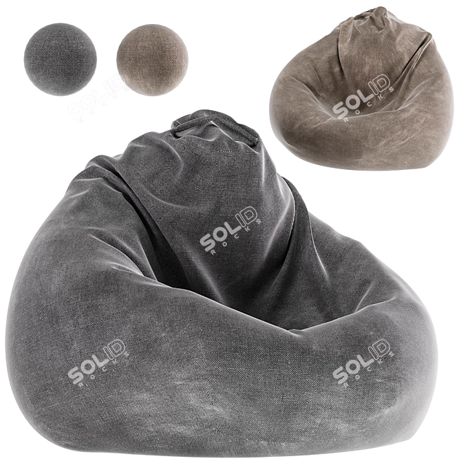 Cozy Bean Bag Chair-Pouf 3D model image 1