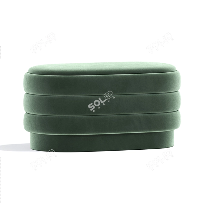 Luxury Ribbed Ottoman Poufs 3D model image 3