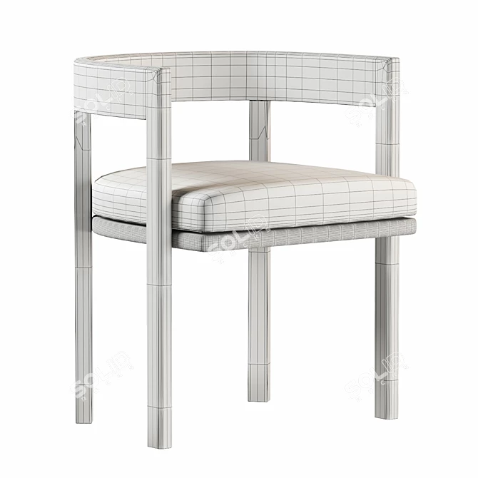 Sleek Hugo Dining Chair 3D model image 3