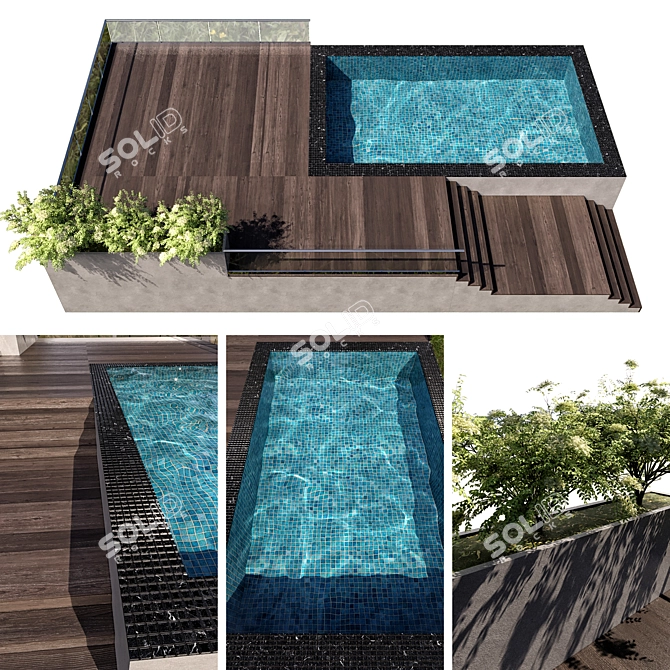 Caustics-Enabled Pool Asset in VRAY & CORONA 3D model image 1